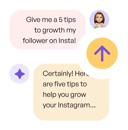 Chat interface writing content