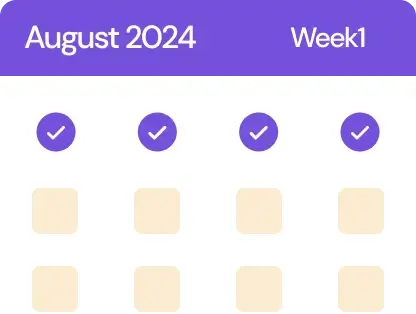 Calendar showing consistent posting schedule